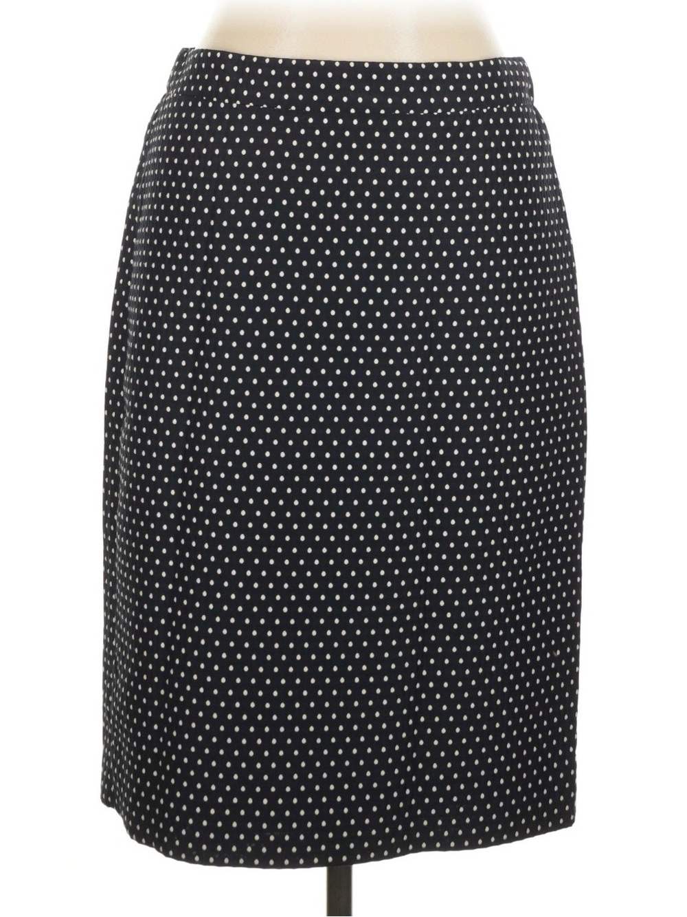 J Crew Classic Black Polka Dot Pencil Skirt (Size 4)